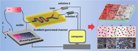 Flexible generation of gradient electrospinning nanofibers 