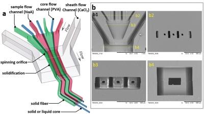 Simple Spinning of Heterogeneous Hollow Microfiber on Chip